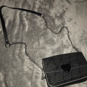 Black Heart Crossbody Purse